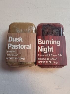 Dusk Pastoral & Burning Night Soap Duo - Olive Green & Deep Red